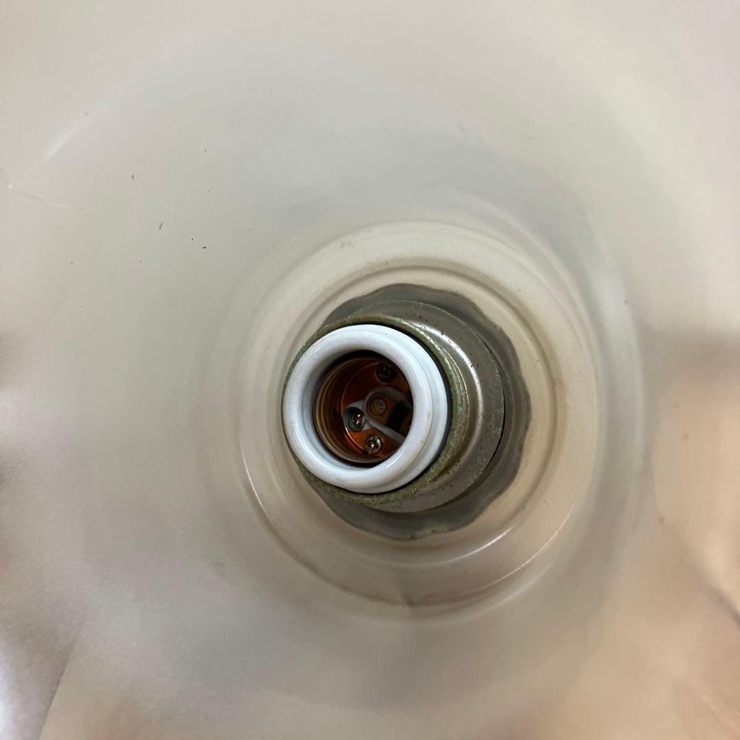 D-2 ⑪ 昭和レトロ フリル型 ガラスシェード ペンダントライト シーリング