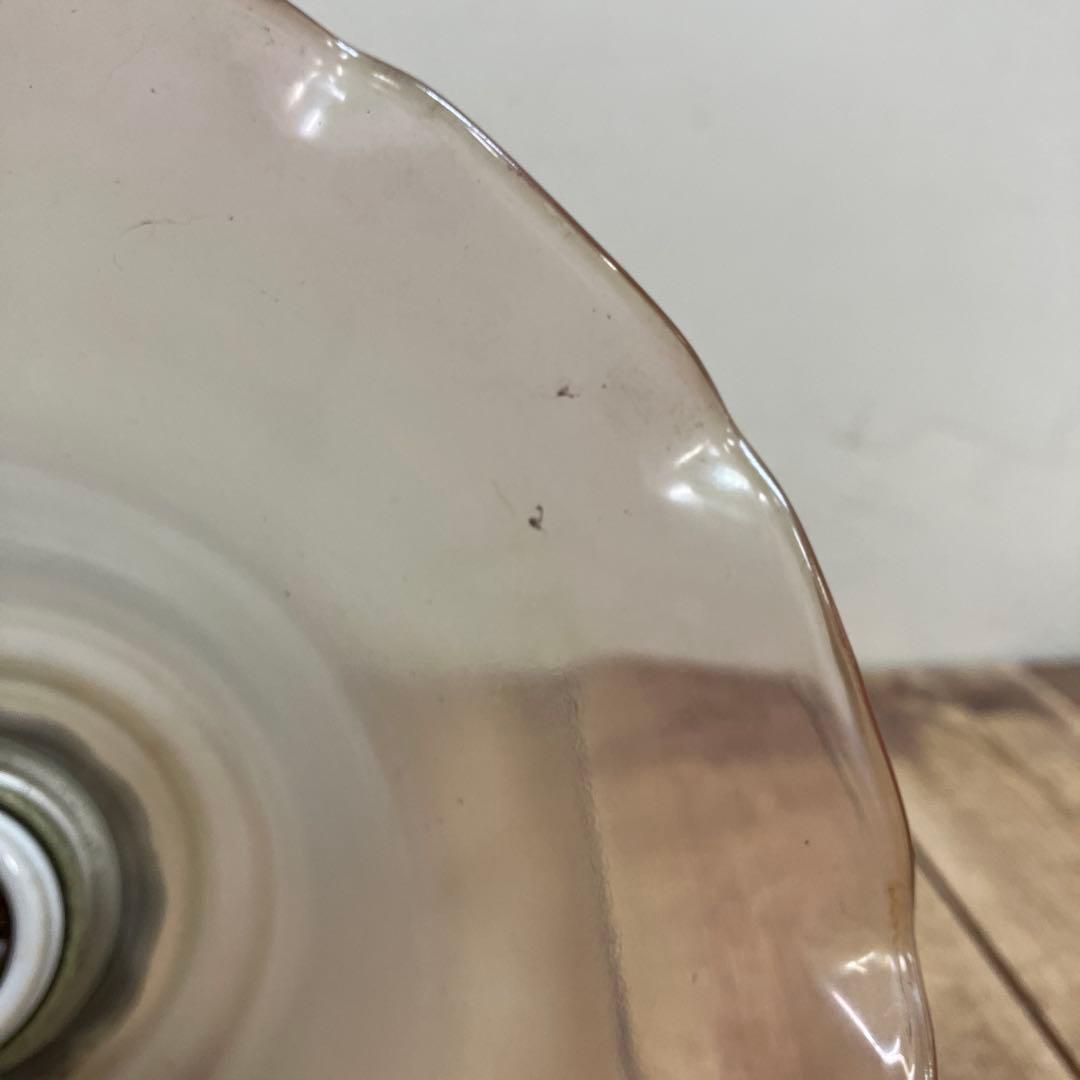 D-2 ⑪ 昭和レトロ フリル型 ガラスシェード ペンダントライト シーリング