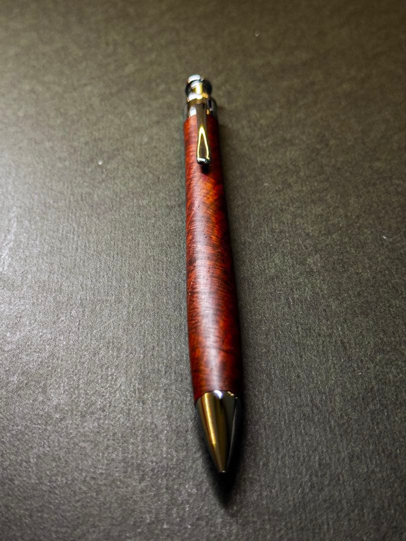 工房 楔 シアメース ローズウッド ペンシル 楔 縮 杢 カーリー 木軸ペン