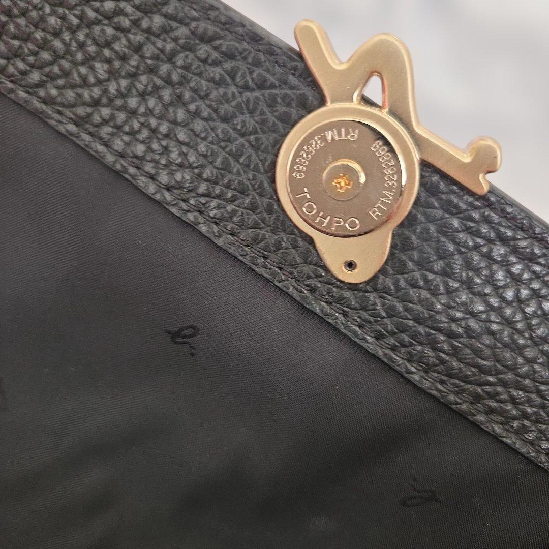 美品　アニエスベー　ショルダーバッグ　レザー　ブラック　ゴールド金具