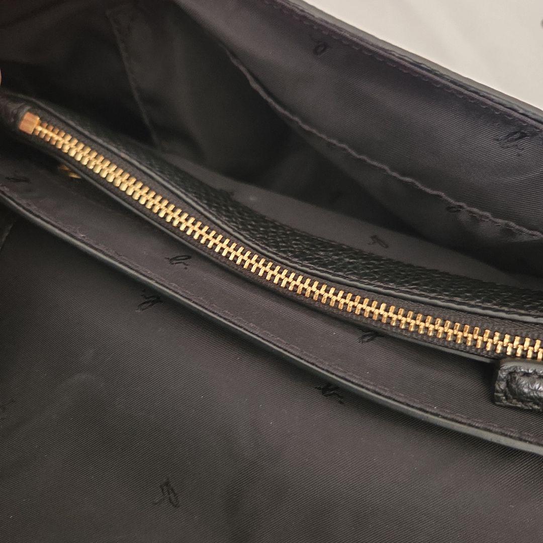 美品　アニエスベー　ショルダーバッグ　レザー　ブラック　ゴールド金具