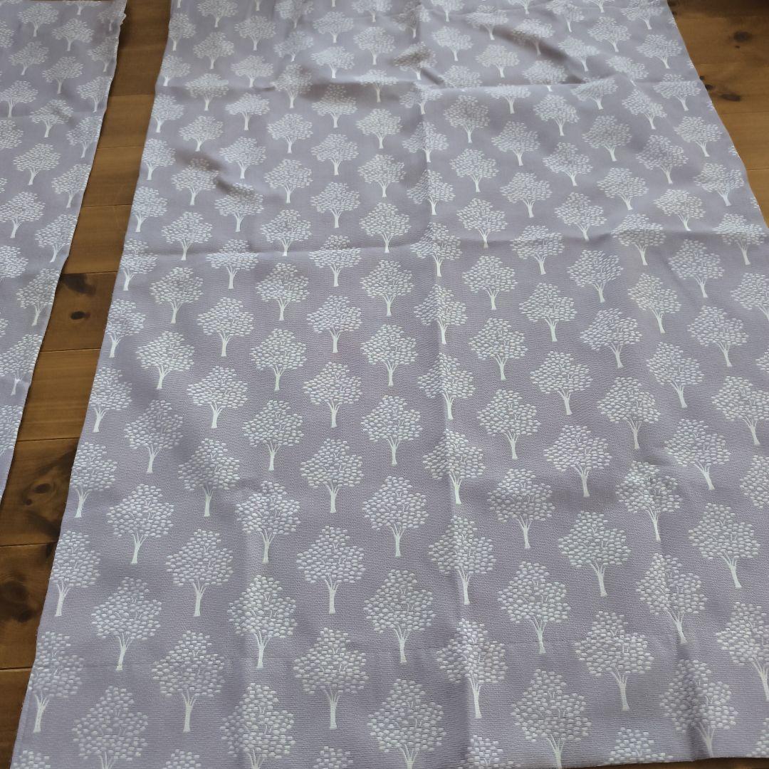 モモナチュラル　オーダーフラットカーテン 2枚セット　北欧柄