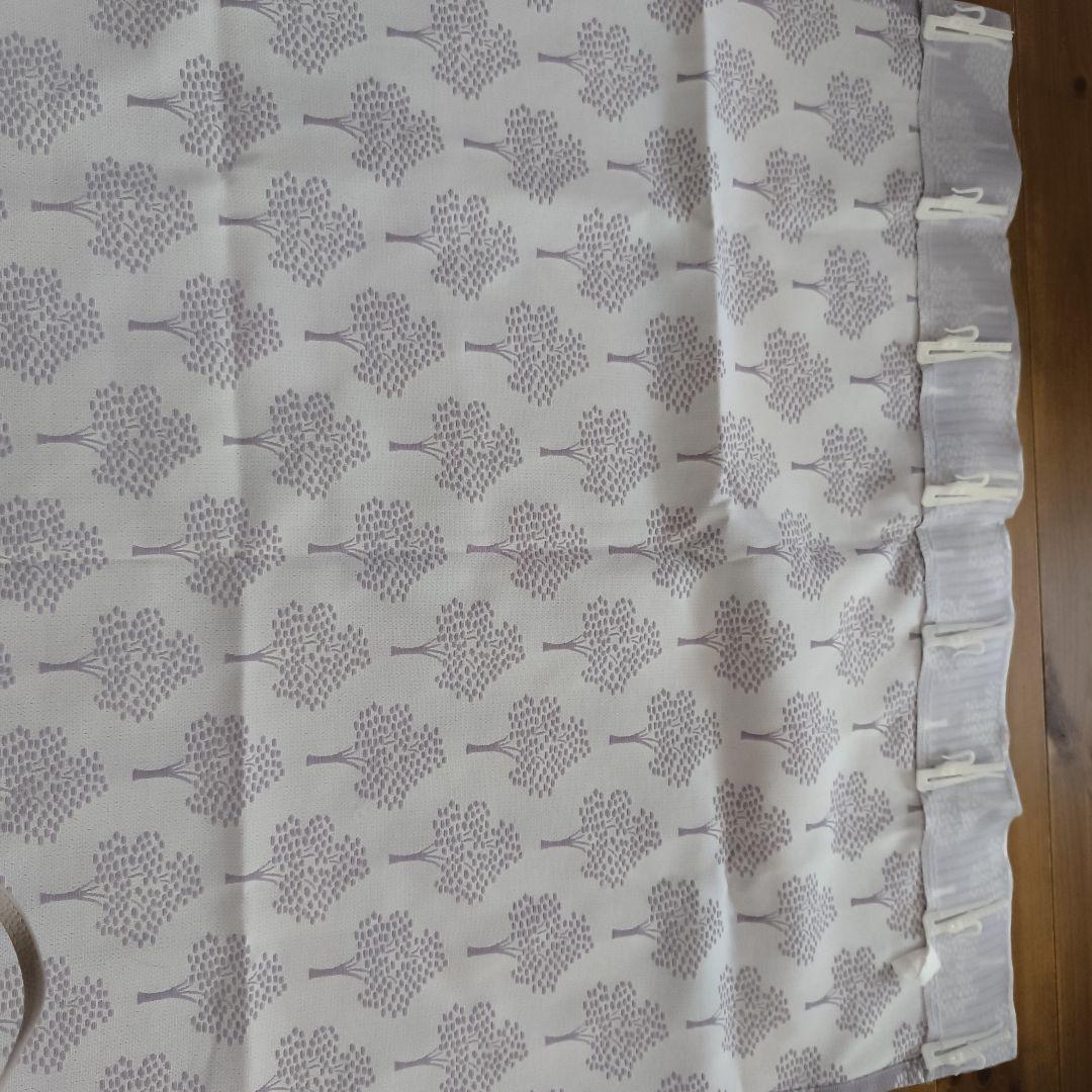 モモナチュラル　オーダーフラットカーテン 2枚セット　北欧柄