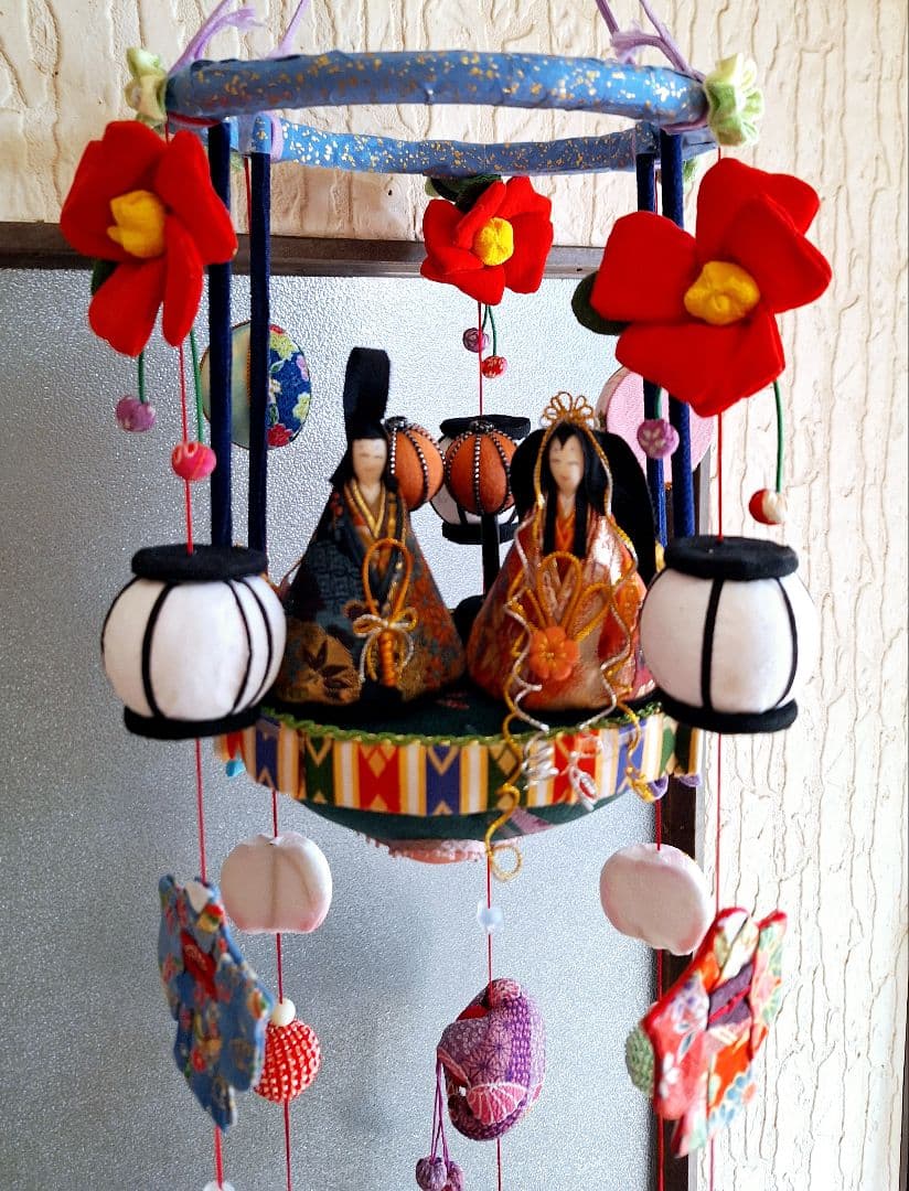 押し絵、タペストリ－、フレ－ム、「雛人形吊るし飾り」