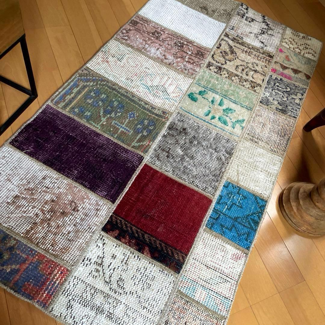 62×119 あると便利なパッチワークラグ　トルコヴィンテージラグ