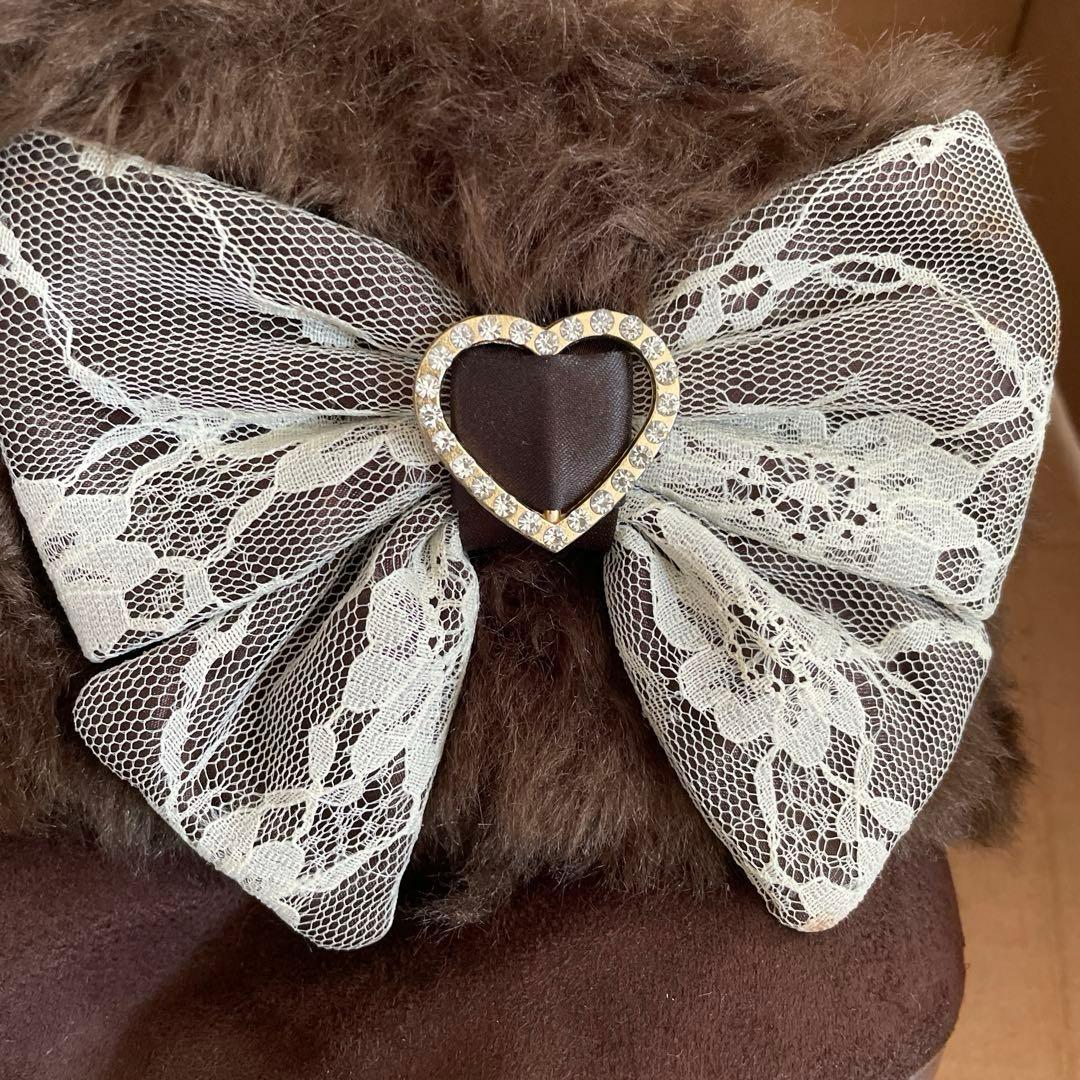 新品未使用　夢展望　ブラウン　ファー　リボン　ショートブーツ　靴　当時物