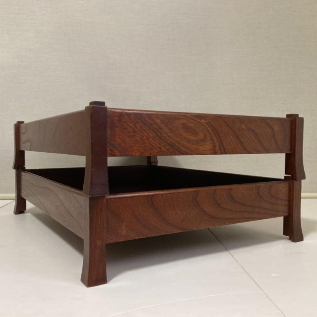 衣装盆 乱れ箱 脱衣籠 2段 棚 ラック 木製 櫓 脚付き 旅館 和風 レトロ