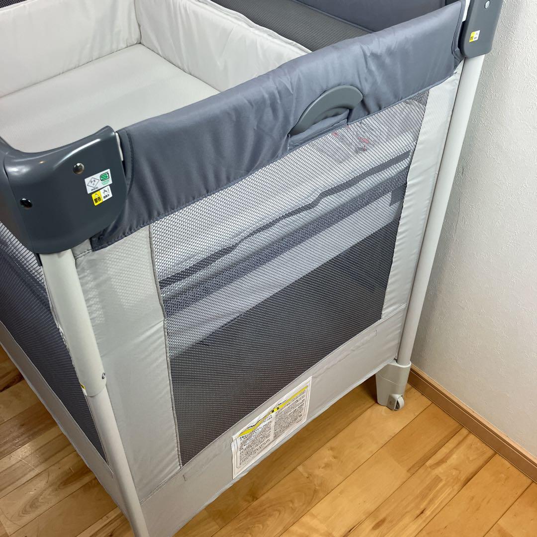 【極美品・良品】アップリカ ココネルエアーベビーベッド グレーベアー
