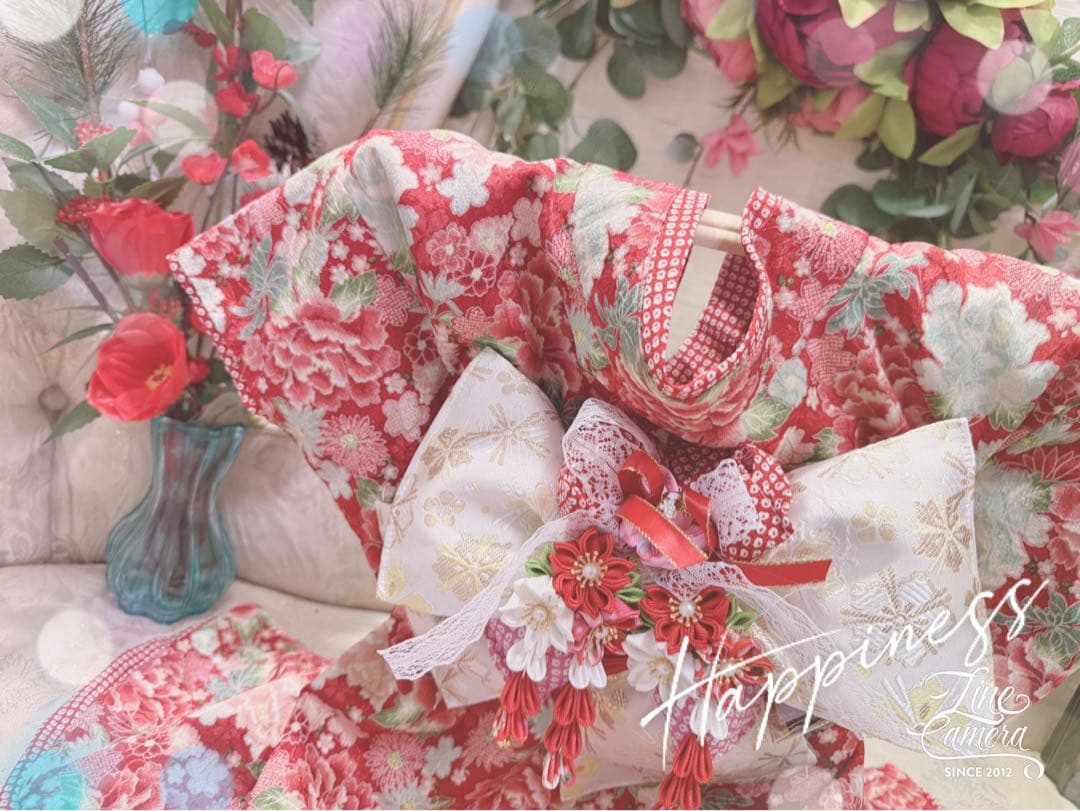 B419.pon2pan2☆オーダー☆犬着物☆犬2ウェイ着物☆犬お引き摺り着物