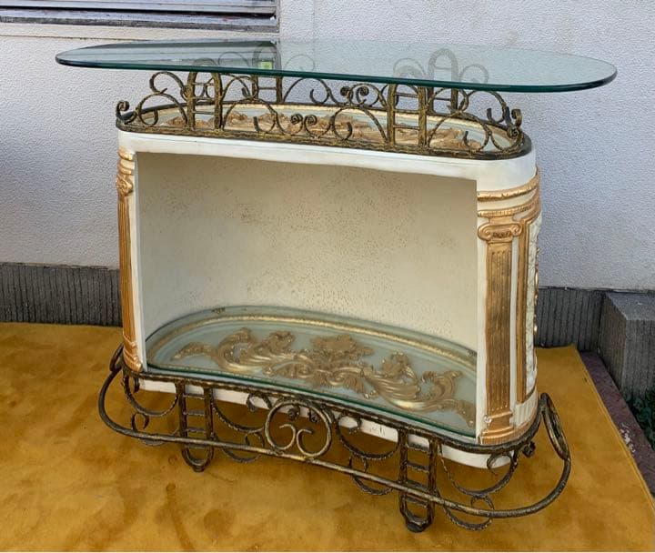 希少　イタリア　ロココ調　レジカウンター　飾り棚　テーブル　カウンターバー　店舗