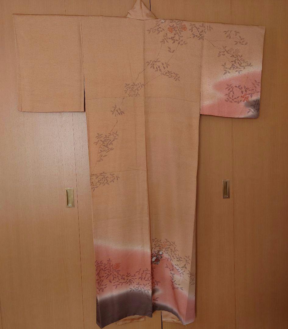 【美品】訪問着フルセット　正絹　袷　手描き　駒刺繍　金銀彩　唐織六通袋帯