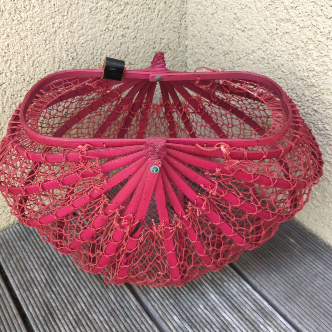 昭和レトロかご　折りたたみ式　ヴィンテージかご