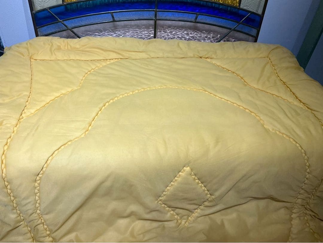 希少 掛布団 昭和レトロ 当時物 サテン インテリア ゴールド ビンテージ