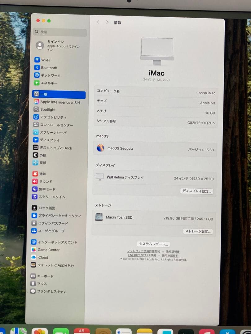 Macデスクトップ iMac 2021 M1 24-inch 16GB/256GB