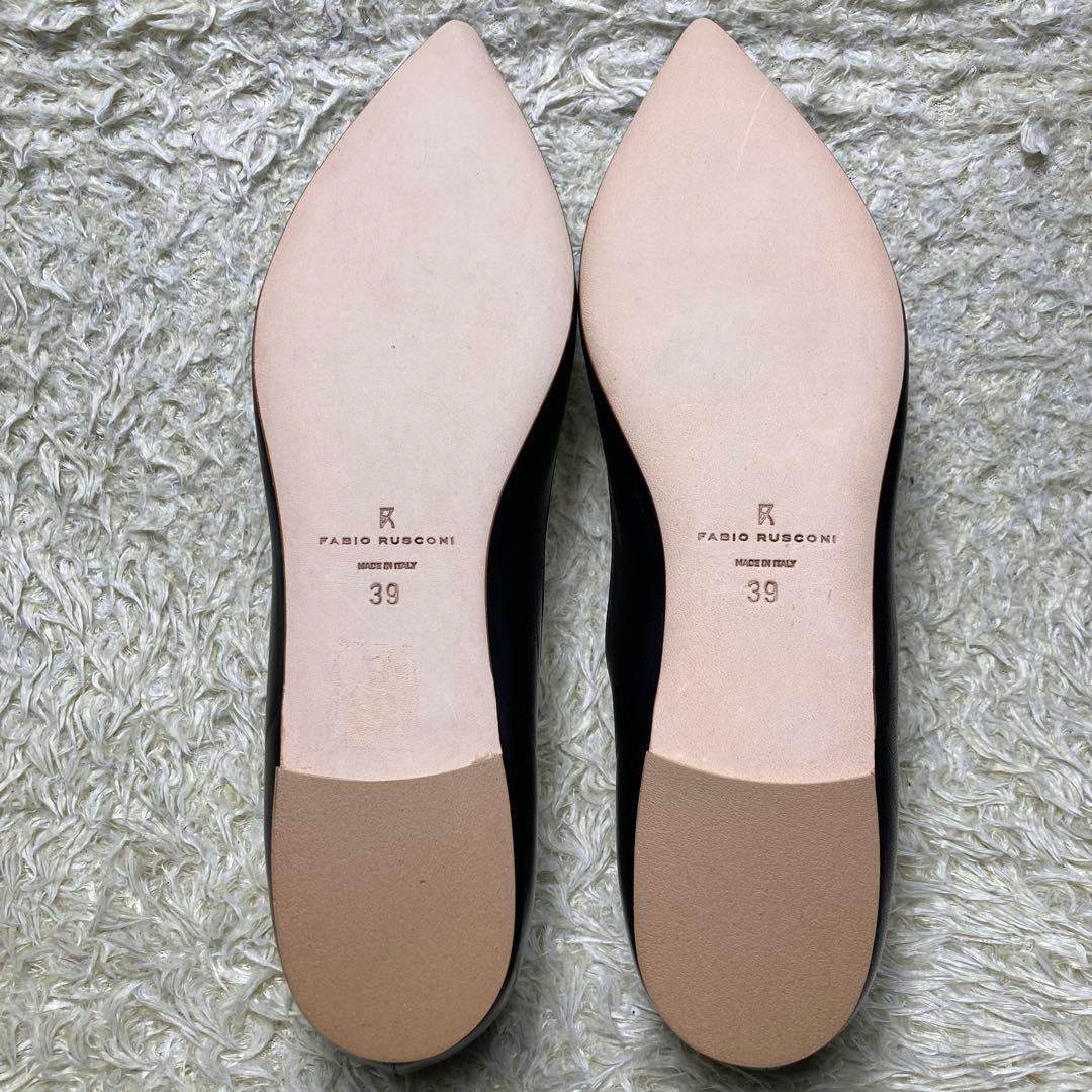 『未使用級』現行 ファビオルスコーニ フラットパンプス ブラック　レザー　39