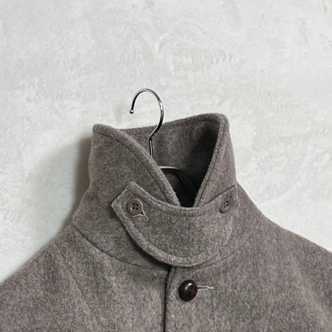 美品『ダントン』ウールモッサ メルトンジャケット 丸襟 くるみ釦 ベージュ 42