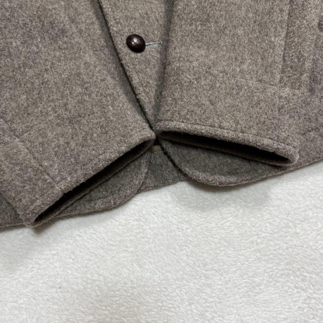 美品『ダントン』ウールモッサ メルトンジャケット 丸襟 くるみ釦 ベージュ 42