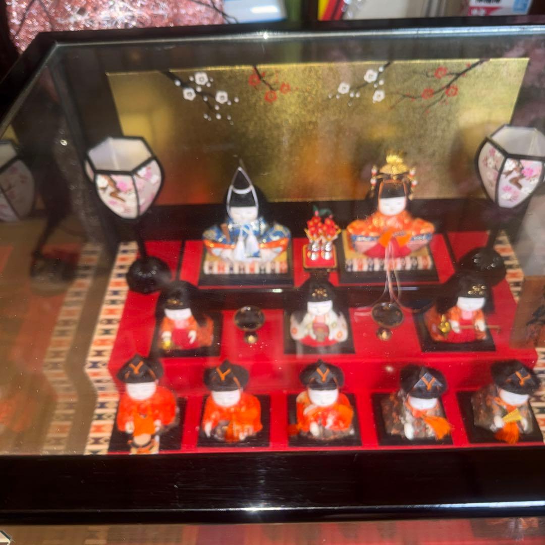 久月木目込5段飾り雛人形セット 伝統的デザイン ケース付き