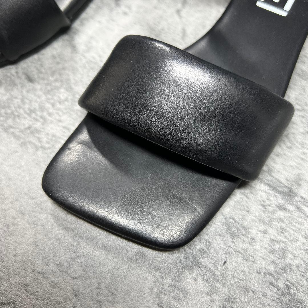 極美品【SHISEI】（36）パデッドサンダル アンクルストラップ ブラック
