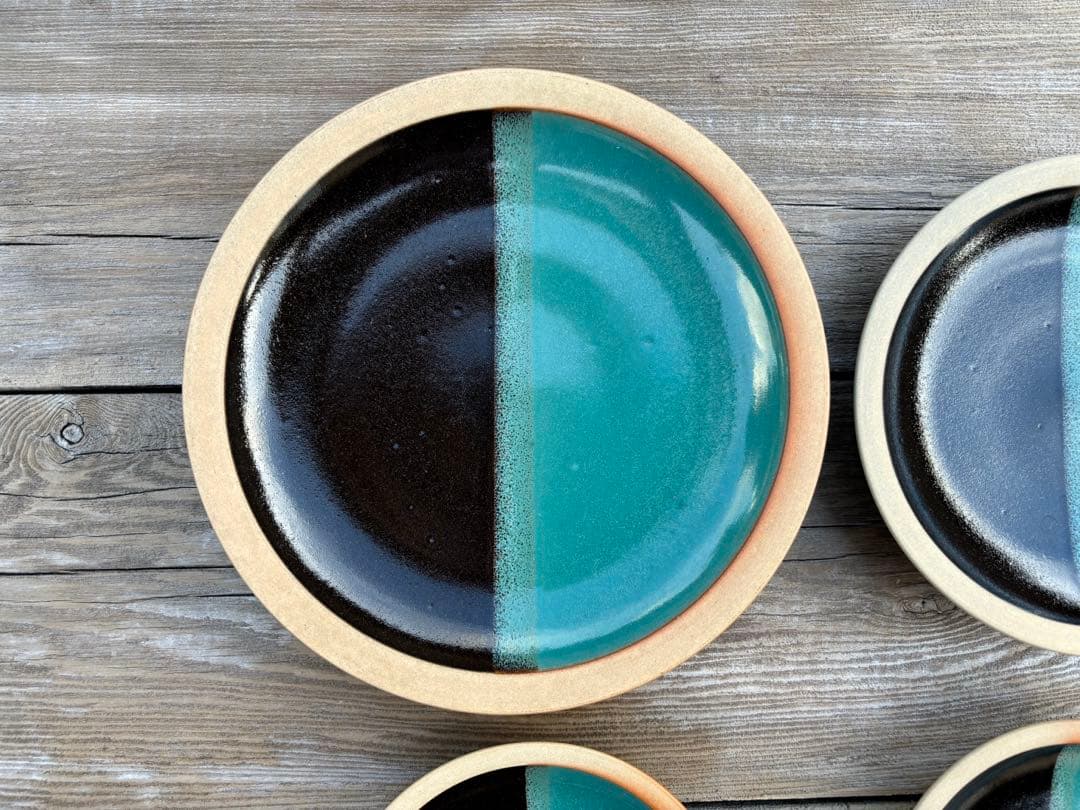 柳宗理　中井窯　染め分け　皿　4点　牛ノ戸窯因州・中井窯　絶版品