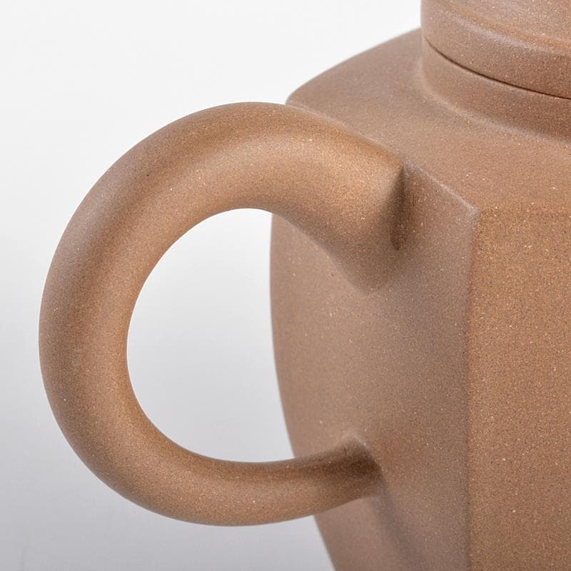 中国　小其製款　紫砂　黄泥　六角急須　茶壷　M　R5557