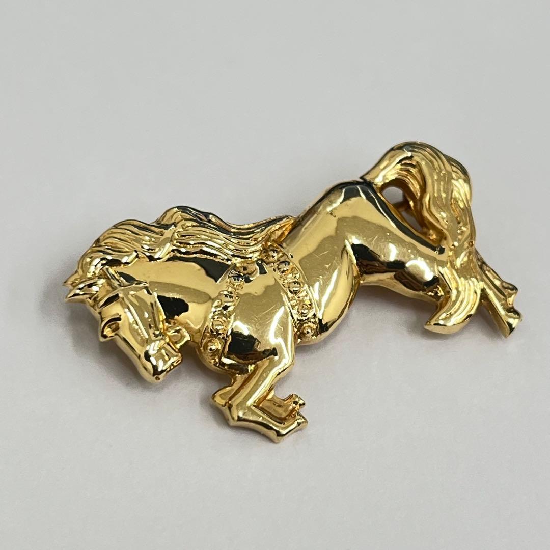 18金 K18 ゴールド 馬 ブローチ ホース 5.4g