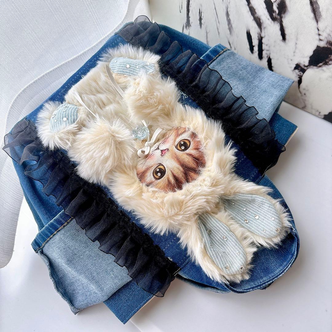 t*い様 コヤンイサムチョン　トートバッグ　マロン　デニム