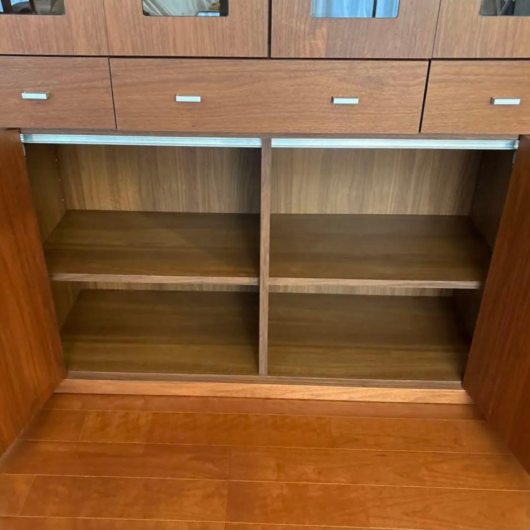 美品！ACTUS購入 日本製 食器棚 本棚シェルフ引き出し収納 稼動棚 折れ戸