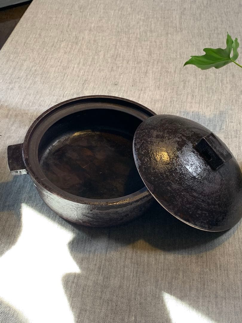 大道正男 作家 土鍋 黒釉 長谷園 伊賀焼 大型 33cm 上質デザイン 美品