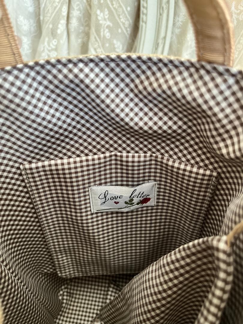 【美品】刺繍作家　森れい子さんのバケツ型バッグ/ 花コサージュ付き