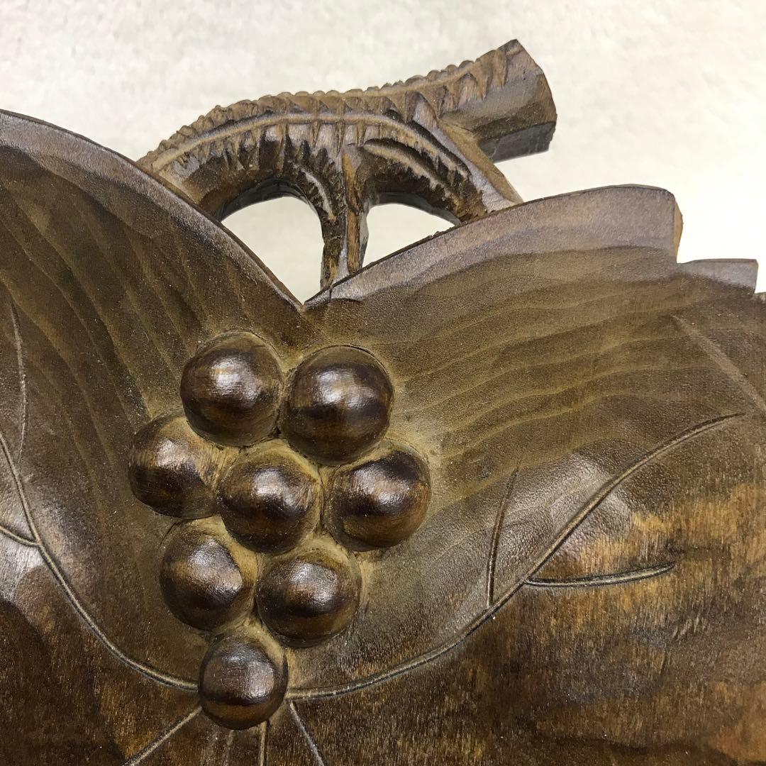 希少リュージュ葡萄木彫り回転式オルゴールフルーツスタンド高級ヴィンテージレア彫刻