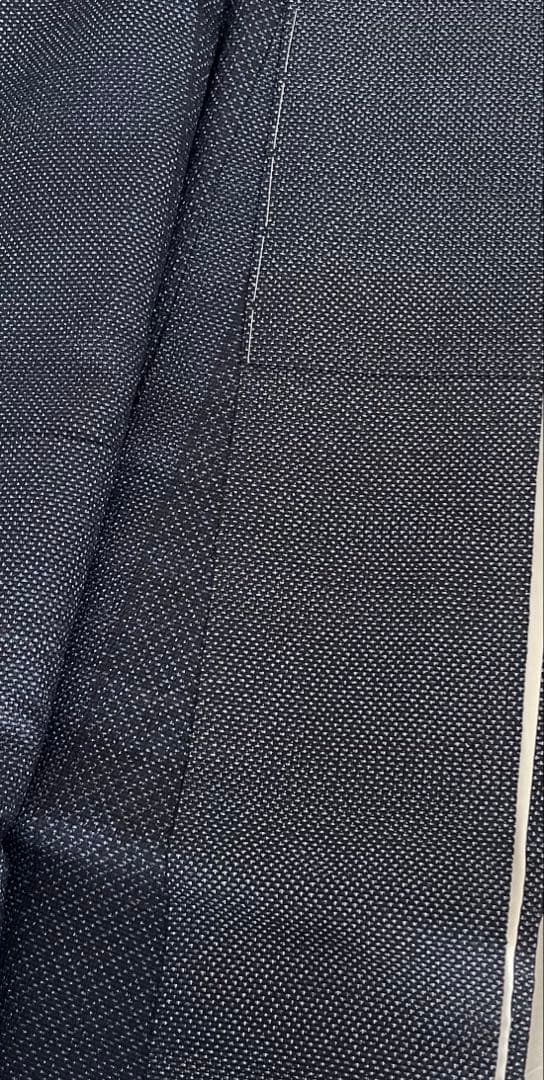 本塩沢　単衣　縦縞　しつけ付　未着用