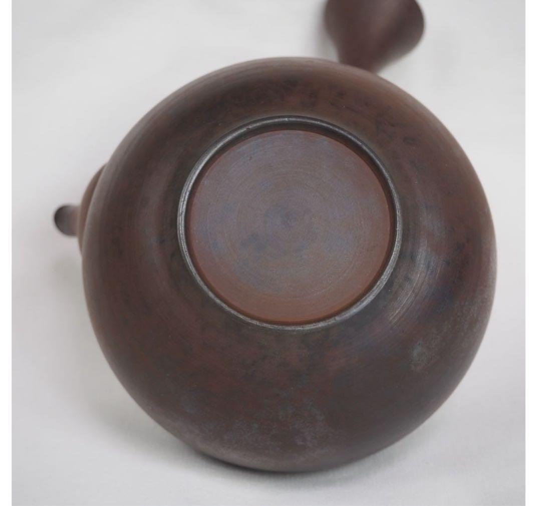 送料無料　常滑名工 水野陽景作 窯変朱泥急須　薄胎重さ145ｇ　煎茶道具
