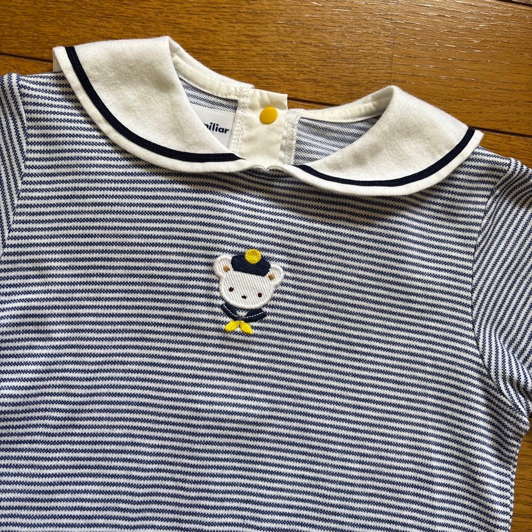 【最終価格】ほぼ新品 ファミリア トップス セーラー襟 Tシャツ 100