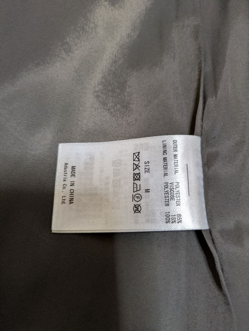 GLOBALWORK　ミドルコート　グレーミニヘリンボーン