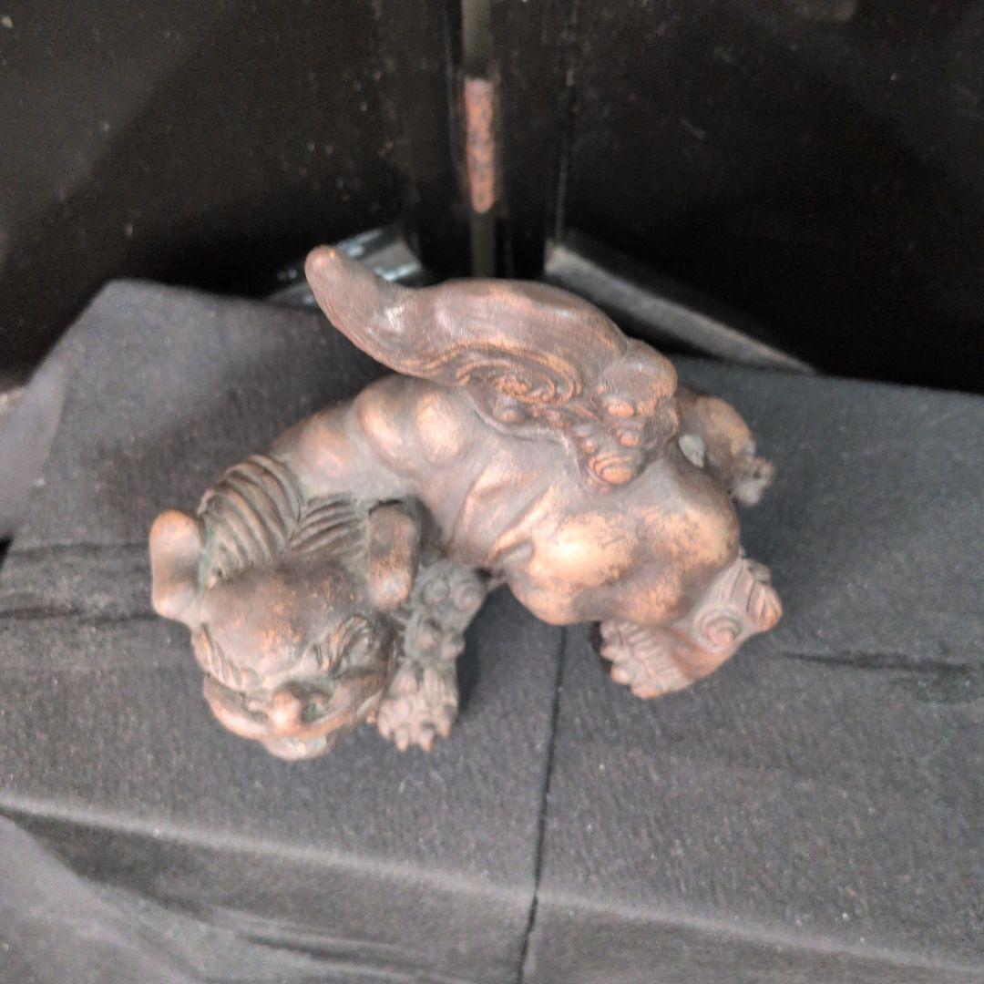 縁起物★威風堂々★備前焼★狛獅子★獅子★骨董品 古美術