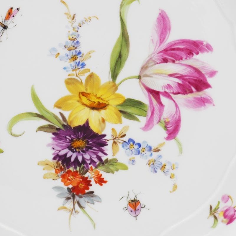 マイセン ノイブランデンシュタイン フラワーブーケと昆虫 24.5cm #5