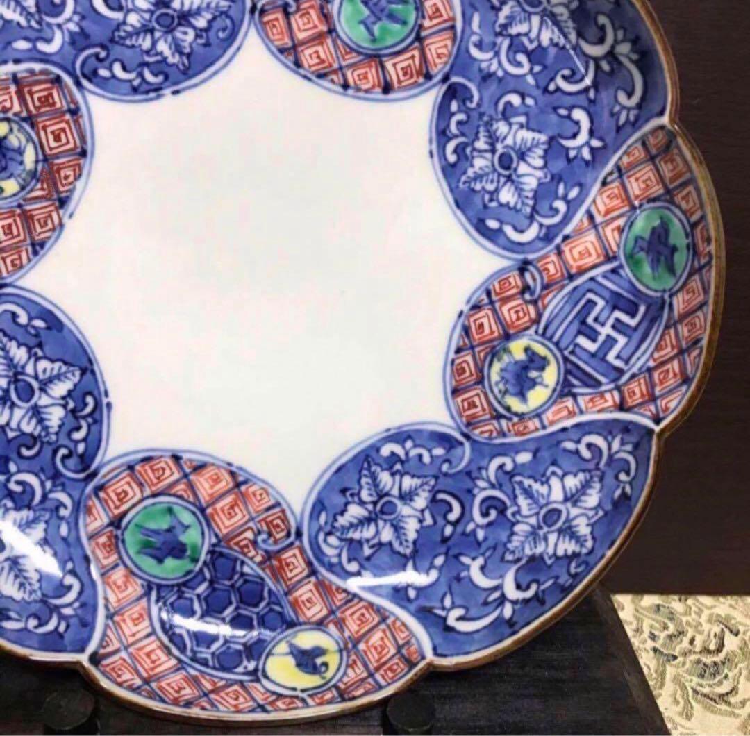 未使用保管品✨清水焼 雲泉 5.8号皿 彩色輪花捻祥瑞 単品✨京焼 加藤雲泉 皿