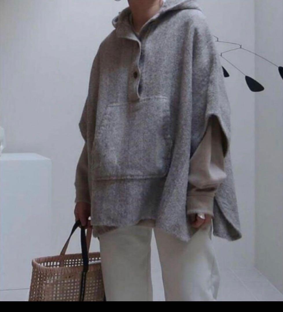 ジャケット・アウター argue SHETLAND WOOL LINEN VINTAGE PONCHO