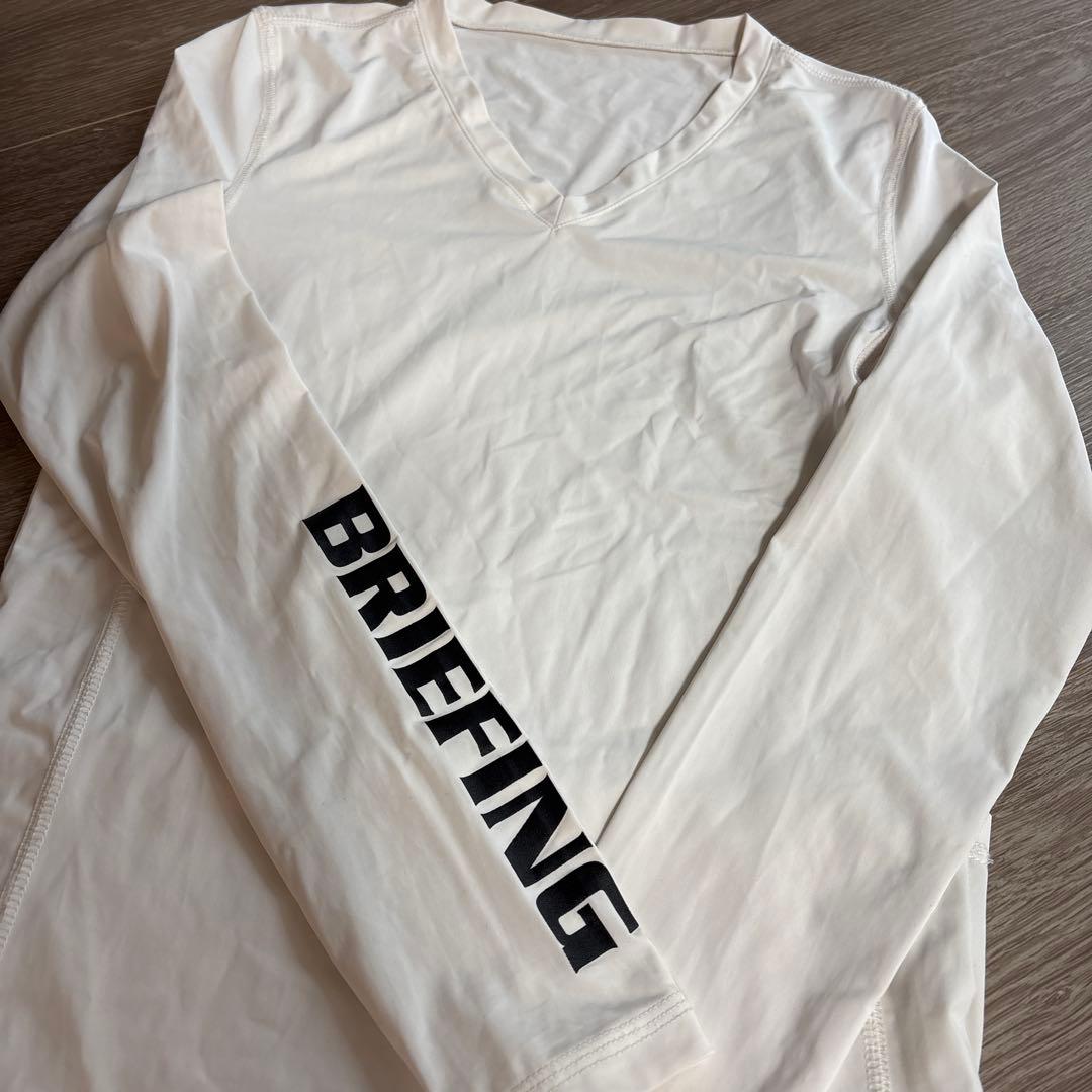 専用　　BRIEFING ホワイト Vネック 長袖シャツ