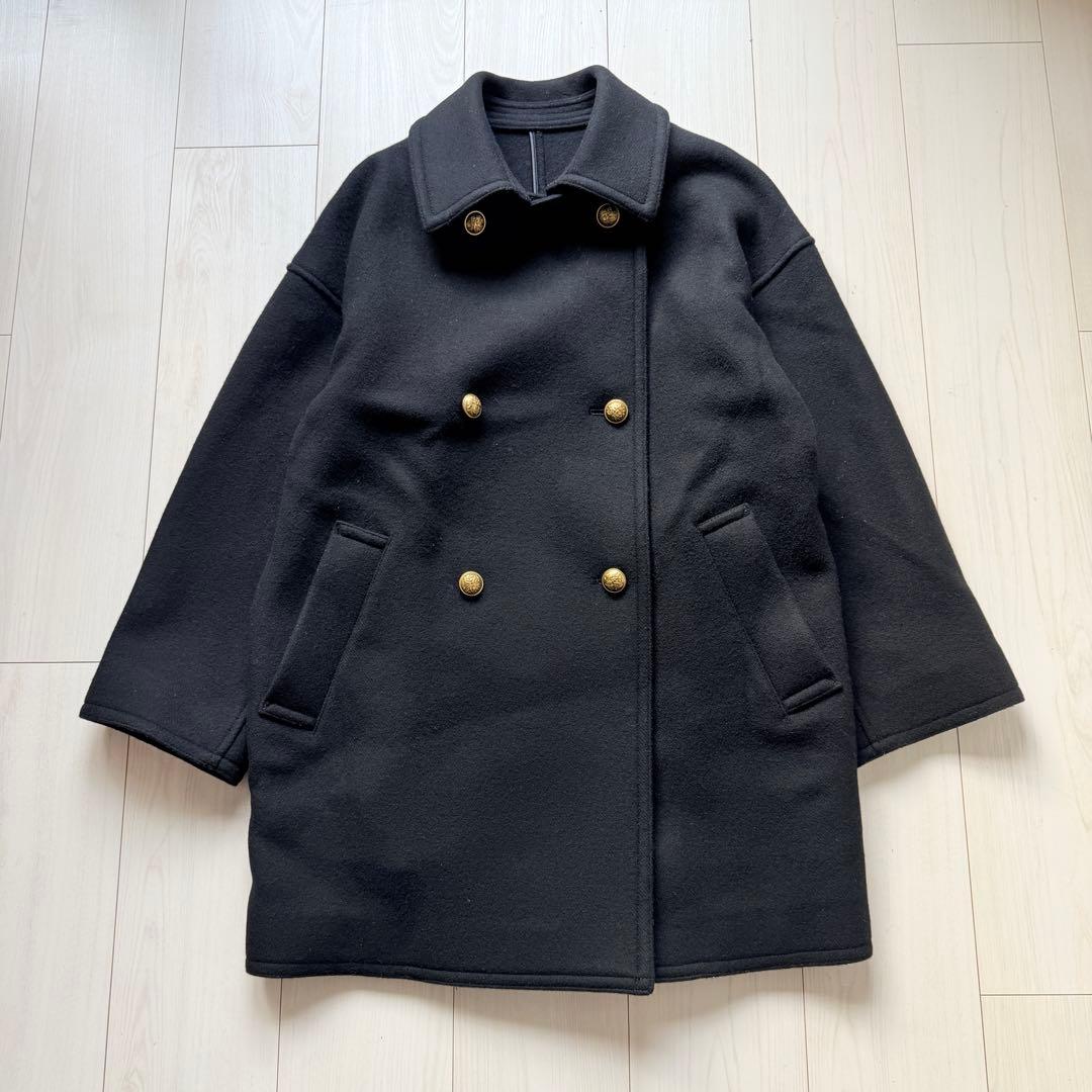 美品✨フレームワーク　Super 100 ダブルクロスPコート　金ボタン　ウール
