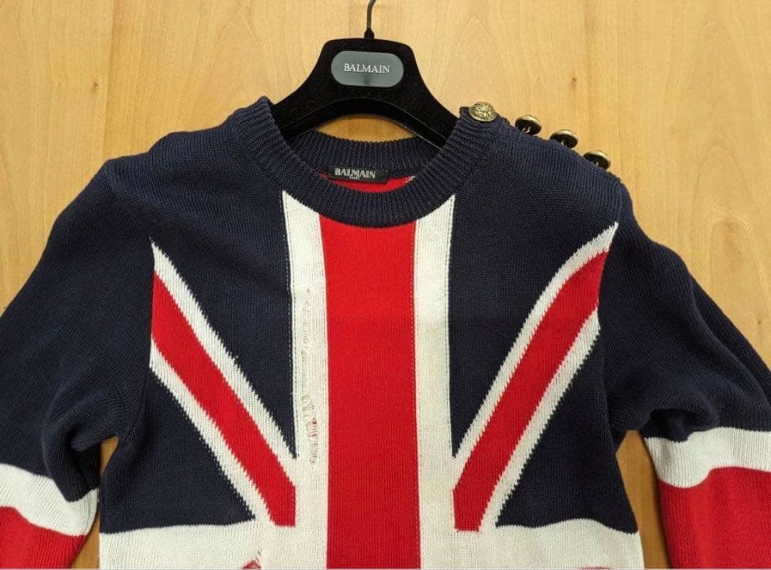 トップス Balmain 16ss UNION JACK sweater