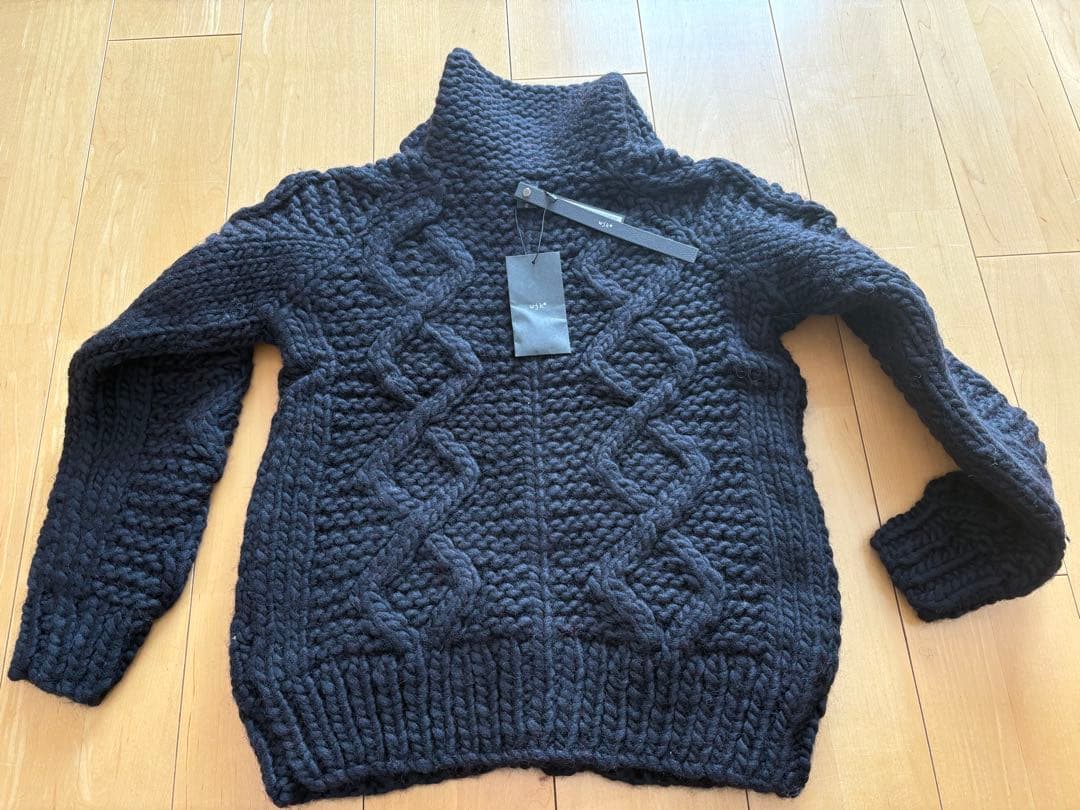 チョコ【新品】WJK ブラックケーブル編みセーター