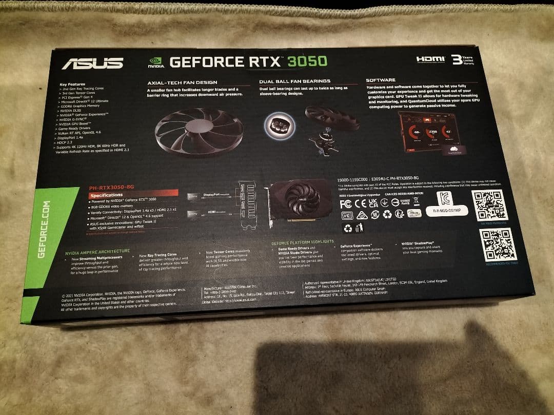 新品未開封・ 8GBモデル ASUS GeForce RTX 3050