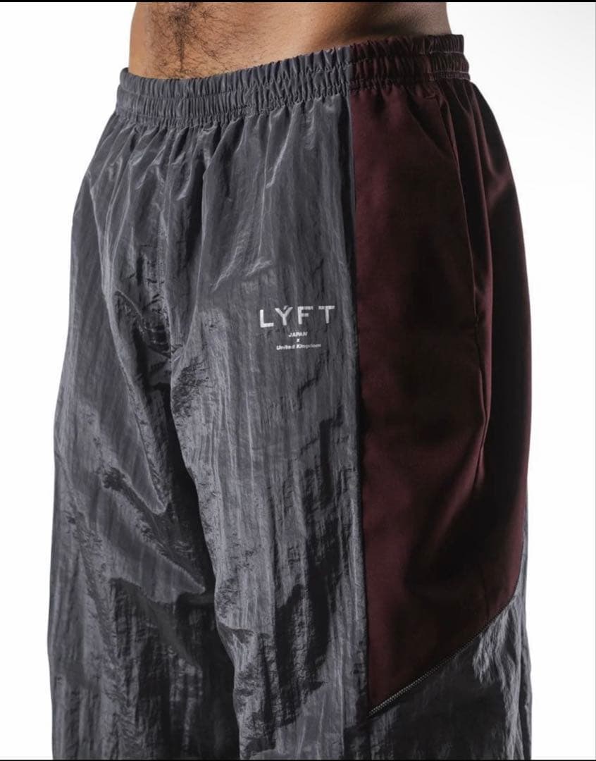 LYFT ナイロンジャケット・パンツセット グレー/バーガンディ