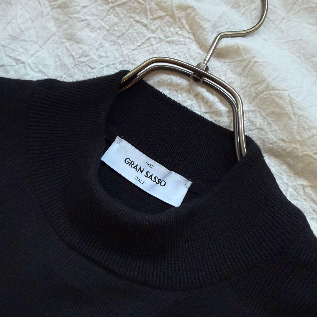Gran Sasso グランサッソ モックネックウールニット 50 ブラック