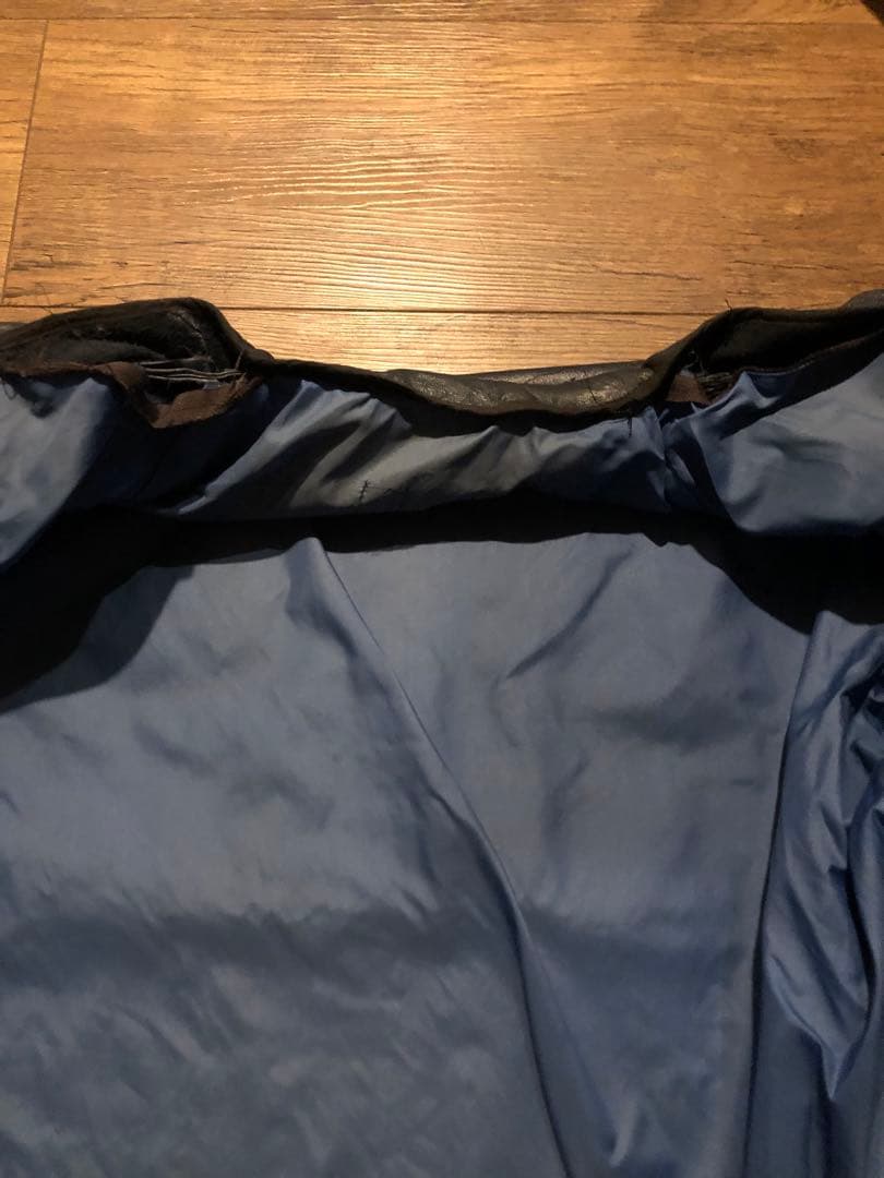 オールレザー スタジャン vintage ネイビー ボロ