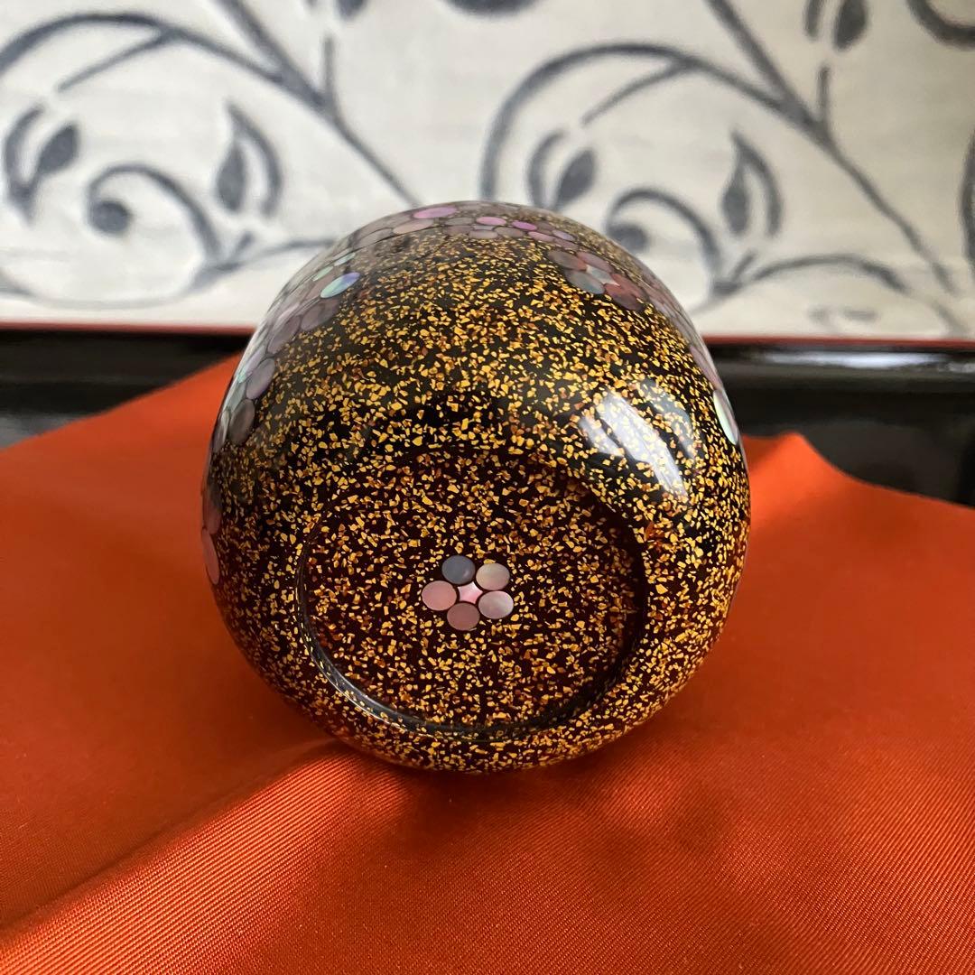 茶道具 谷俊成造 乾漆螺鈿梅鉢文棗 共箱