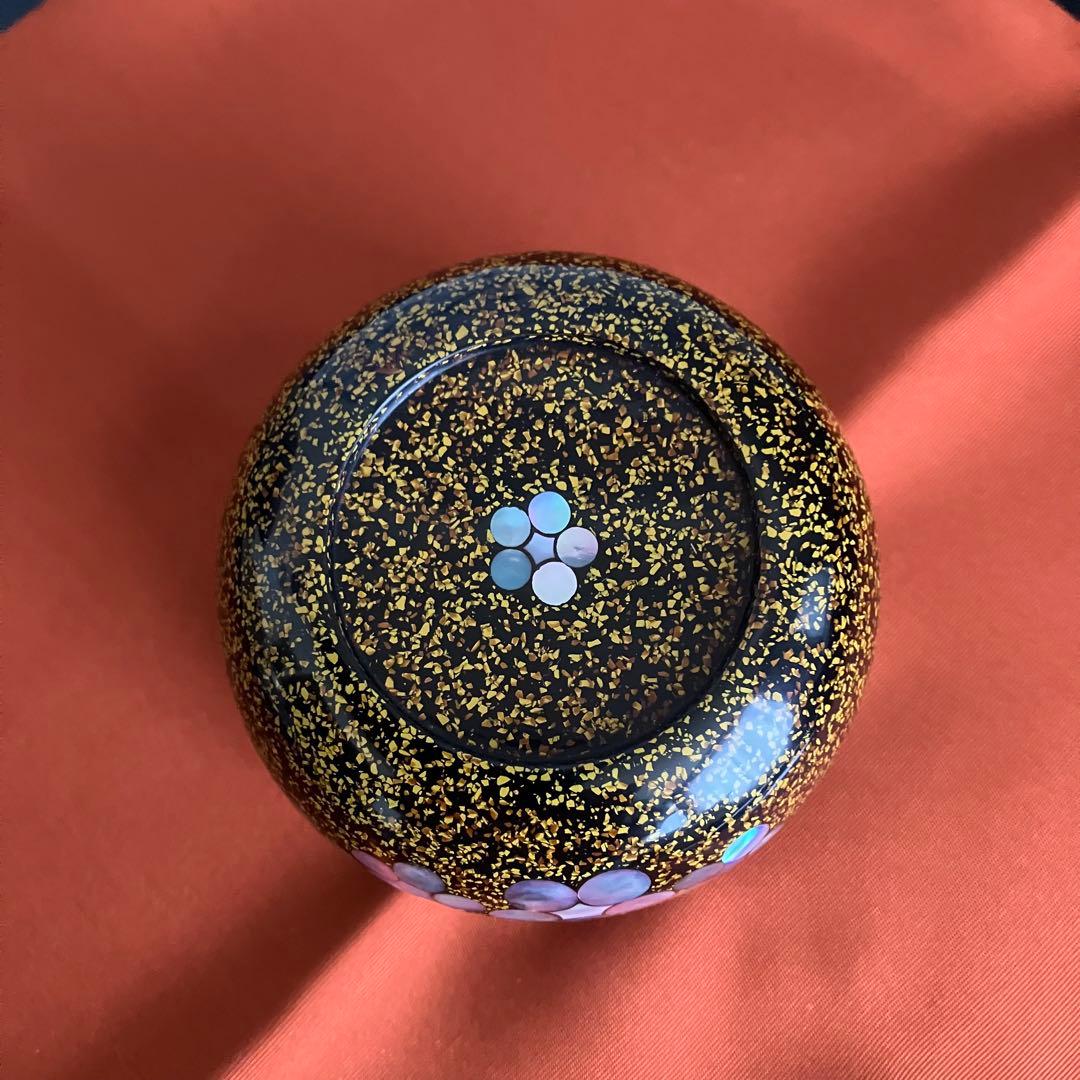 茶道具 谷俊成造 乾漆螺鈿梅鉢文棗 共箱