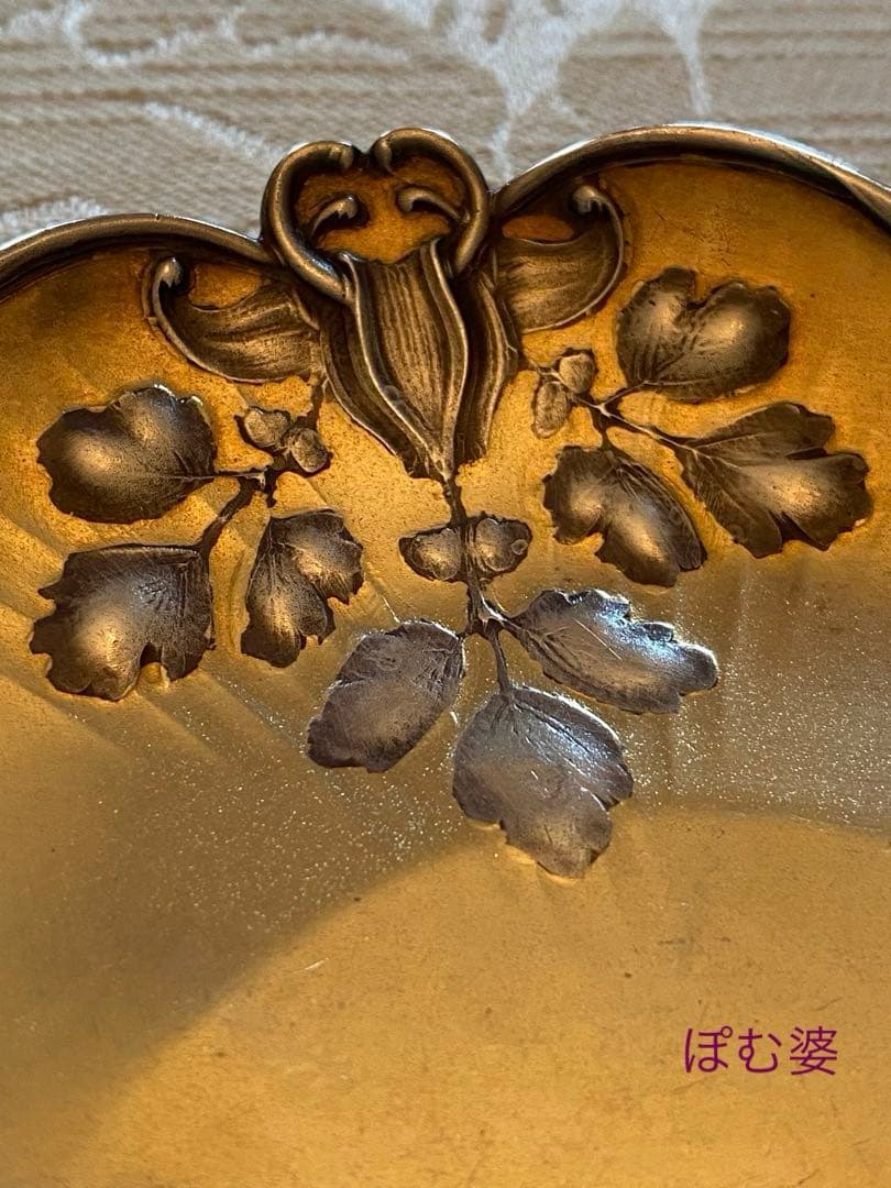 【カルディヤック】純銀＋ヴェルメイユ ／透かし／皿 取り皿 銘々皿 小トレイ１枚